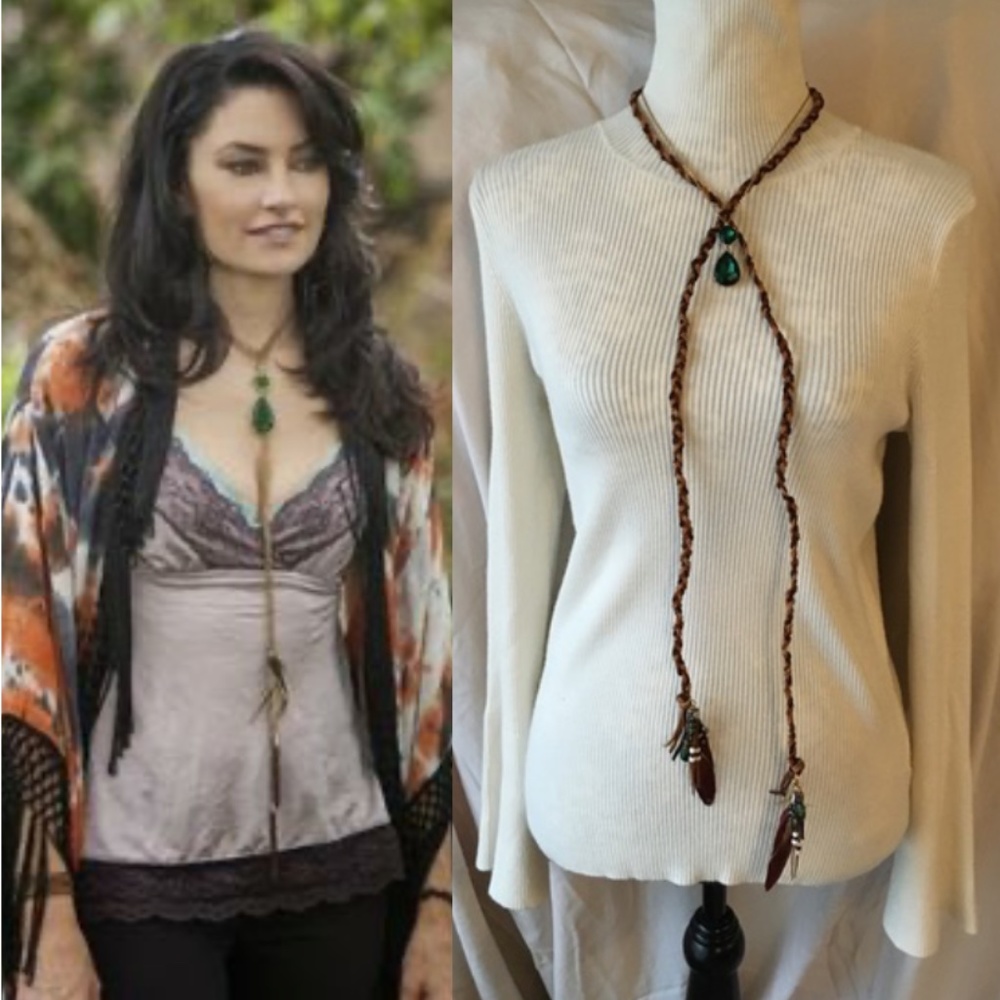 SOLD—Witches of East End Wendy's Boho Leather Lariat Necklace Handmade Replica - Picture 14 of 15